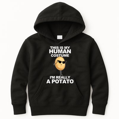 Funny Potato This Is My Human Costume  Kids Hoodie
