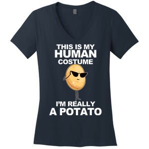 Funny Potato This Is My Human Costume  Women's V-Neck T-Shirt