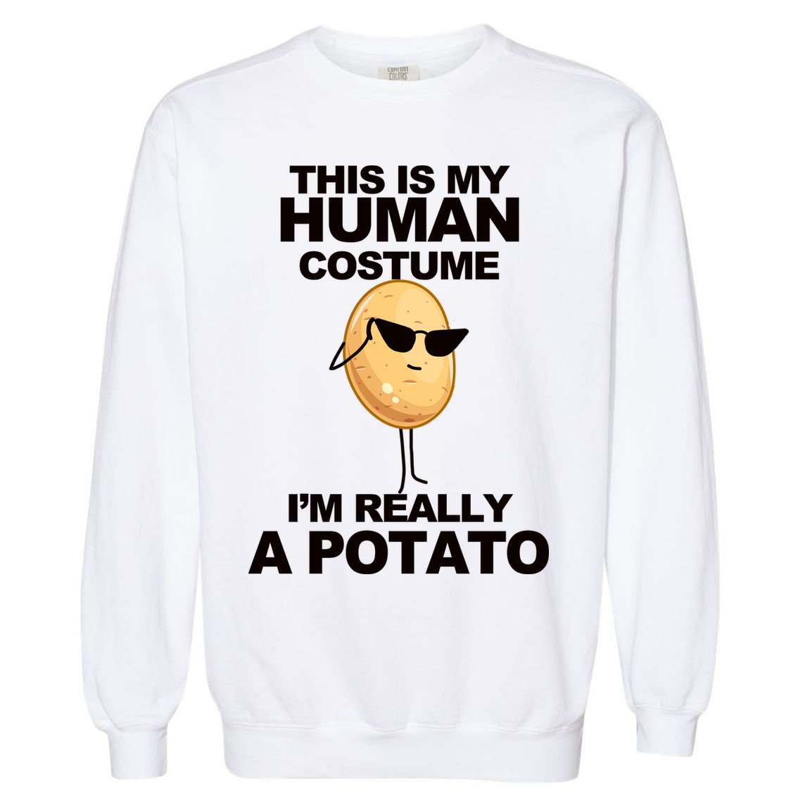 Funny Potato This Is My Human Costume  Garment-Dyed Sweatshirt