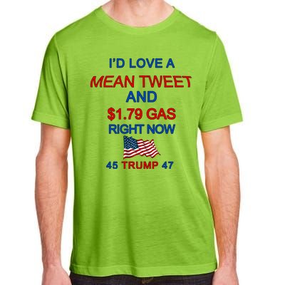 Funny Pro Trump Supporter I'd Love A Mean Tweet Gas Prices Adult ChromaSoft Performance T-Shirt