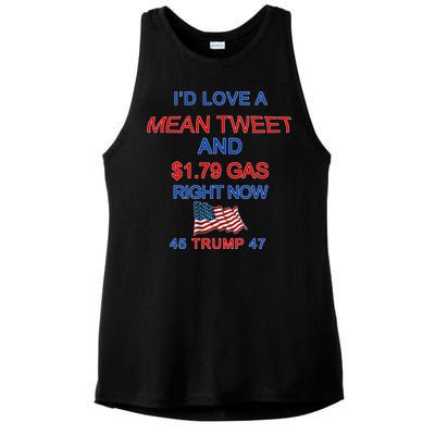 Funny Pro Trump Supporter I'd Love A Mean Tweet Gas Prices Ladies PosiCharge Tri-Blend Wicking Tank