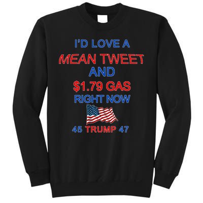 Funny Pro Trump Supporter I'd Love A Mean Tweet Gas Prices Sweatshirt