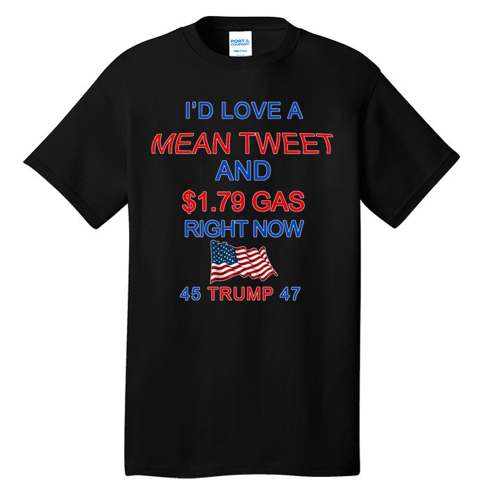 Funny Pro Trump Supporter I'd Love A Mean Tweet Gas Prices Tall T-Shirt