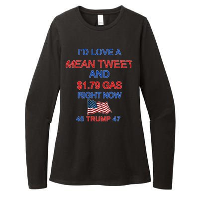 Funny Pro Trump Supporter I'd Love A Mean Tweet Gas Prices Womens CVC Long Sleeve Shirt