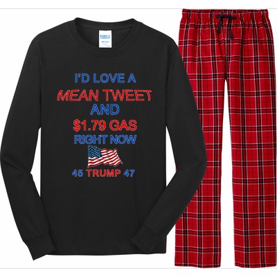 Funny Pro Trump Supporter I'd Love A Mean Tweet Gas Prices Long Sleeve Pajama Set