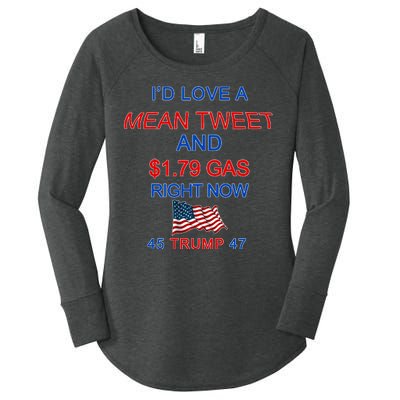 Funny Pro Trump Supporter I'd Love A Mean Tweet Gas Prices Women's Perfect Tri Tunic Long Sleeve Shirt