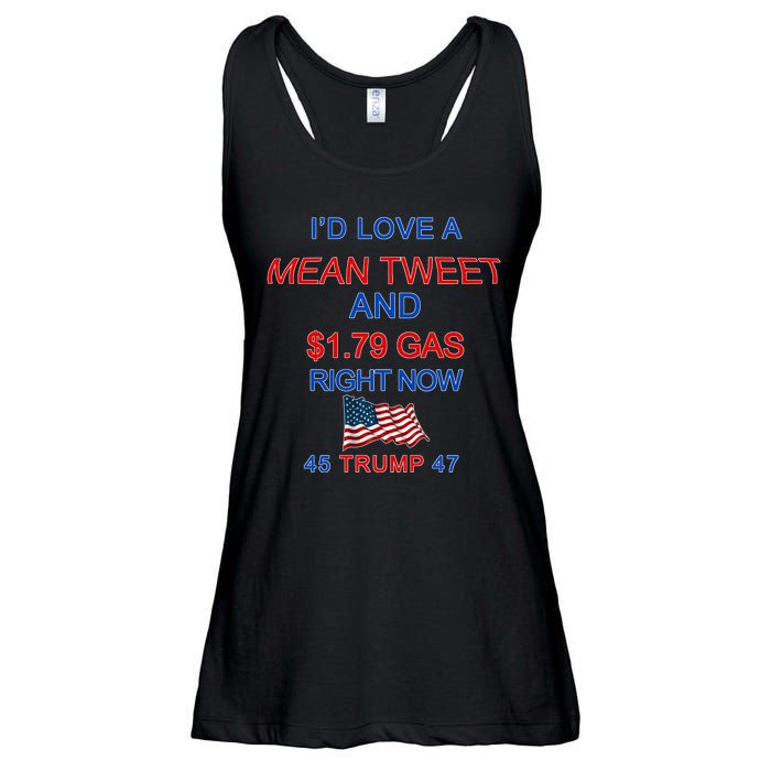 Funny Pro Trump Supporter I'd Love A Mean Tweet Gas Prices Ladies Essential Flowy Tank