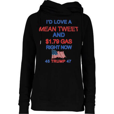 Funny Pro Trump Supporter I'd Love A Mean Tweet Gas Prices Womens Funnel Neck Pullover Hood