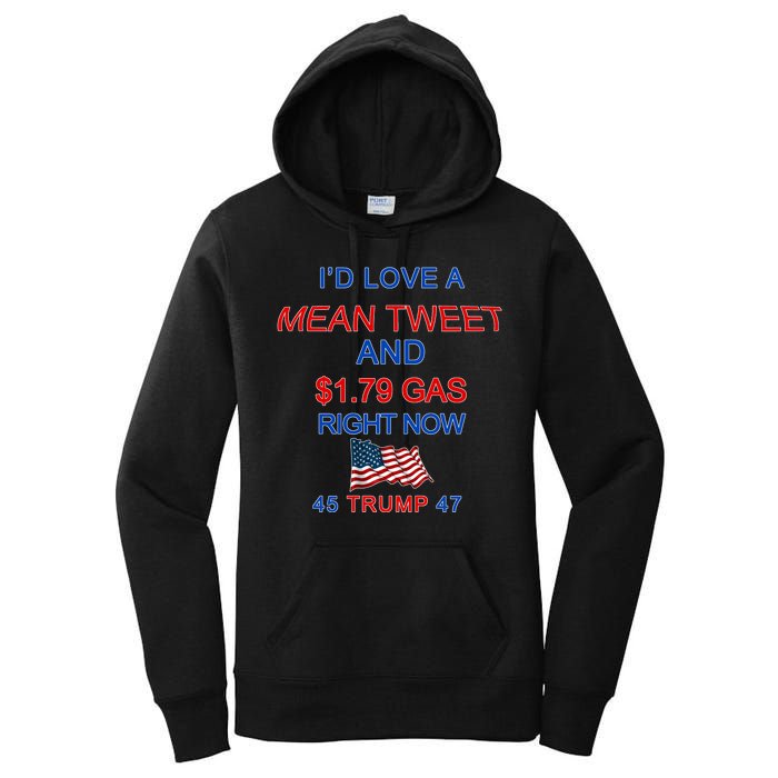 Funny Pro Trump Supporter I'd Love A Mean Tweet Gas Prices Women's Pullover Hoodie