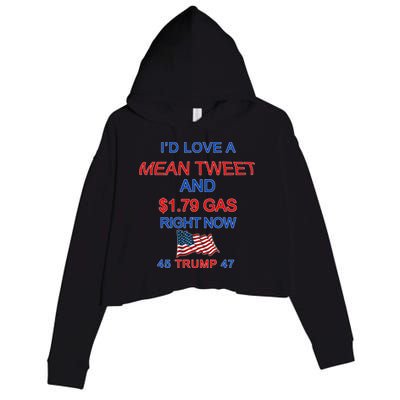 Funny Pro Trump Supporter I'd Love A Mean Tweet Gas Prices Crop Fleece Hoodie