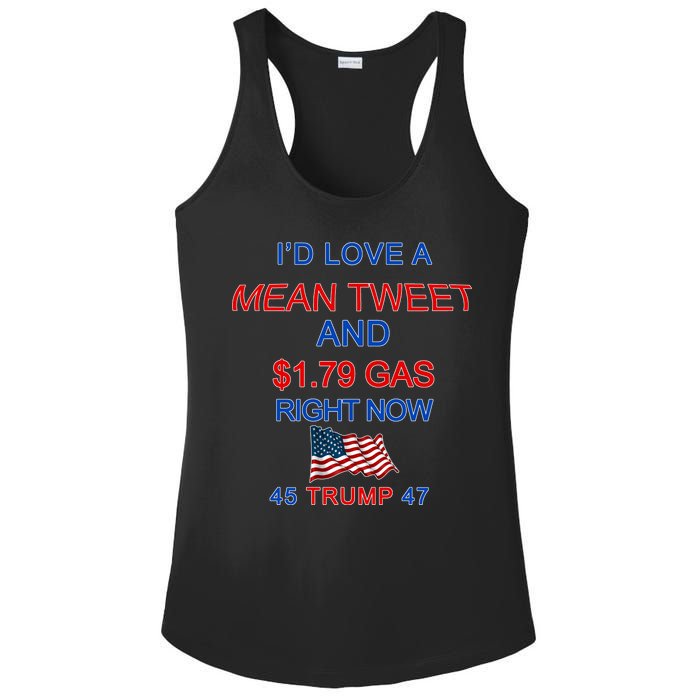 Funny Pro Trump Supporter I'd Love A Mean Tweet Gas Prices Ladies PosiCharge Competitor Racerback Tank