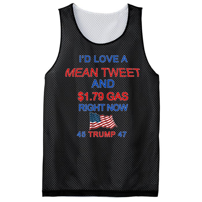 Funny Pro Trump Supporter I'd Love A Mean Tweet Gas Prices Mesh Reversible Basketball Jersey Tank