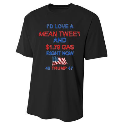 Funny Pro Trump Supporter I'd Love A Mean Tweet Gas Prices Performance Sprint T-Shirt