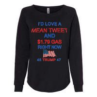 Funny Pro Trump Supporter I'd Love A Mean Tweet Gas Prices Womens California Wash Sweatshirt