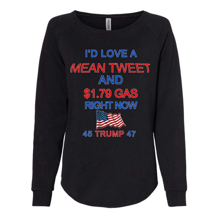 Funny Pro Trump Supporter I'd Love A Mean Tweet Gas Prices Womens California Wash Sweatshirt