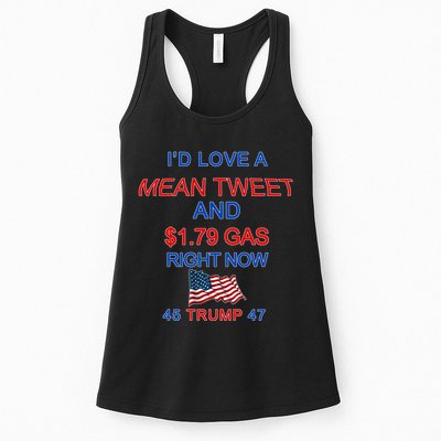 Funny Pro Trump Supporter I'd Love A Mean Tweet Gas Prices Womens Tank Top