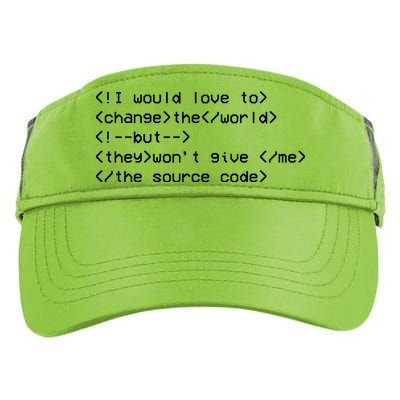 Funny Programmer Change The World Adult Drive Performance Visor