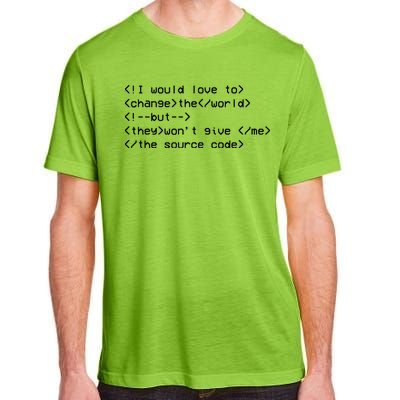 Funny Programmer Change The World Adult ChromaSoft Performance T-Shirt