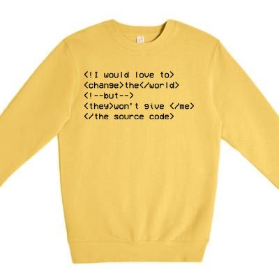 Funny Programmer Change The World Premium Crewneck Sweatshirt