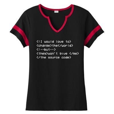 Funny Programmer Change The World Ladies Halftime Notch Neck Tee