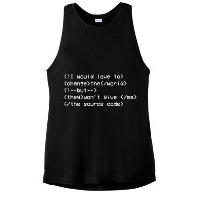 Funny Programmer Change The World Ladies PosiCharge Tri-Blend Wicking Tank