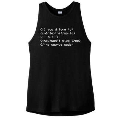 Funny Programmer Change The World Ladies PosiCharge Tri-Blend Wicking Tank