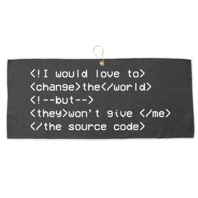 Funny Programmer Change The World Large Microfiber Waffle Golf Towel
