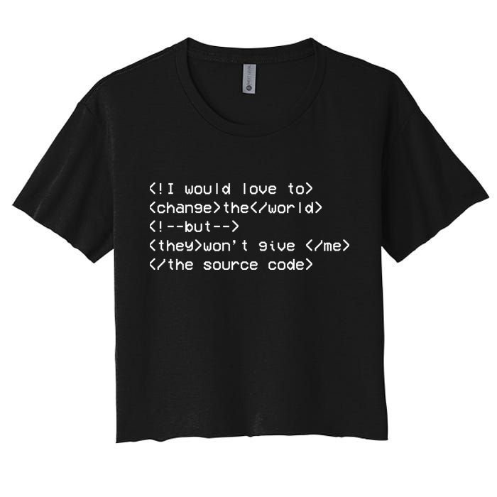Funny Programmer Change The World Crop Top