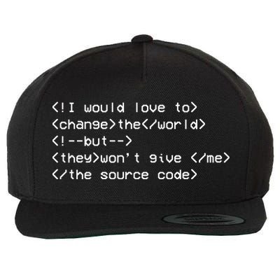 Funny Programmer Change The World Wool Snapback Cap