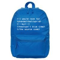 Funny Programmer Change The World 16 in Basic Backpack