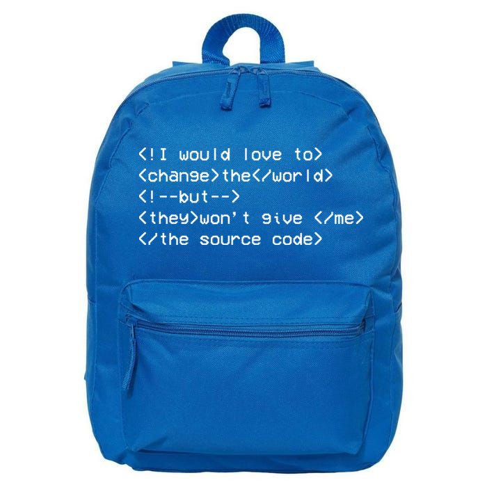 Funny Programmer Change The World 16 in Basic Backpack