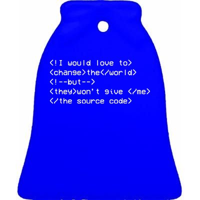 Funny Programmer Change The World Ceramic Bell Ornament