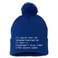 Funny Programmer Change The World Pom Pom 12in Knit Beanie