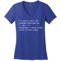 Funny Programmer Change The World Women's V-Neck T-Shirt