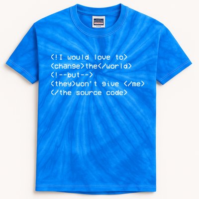 Funny Programmer Change The World Kids Tie-Dye T-Shirt
