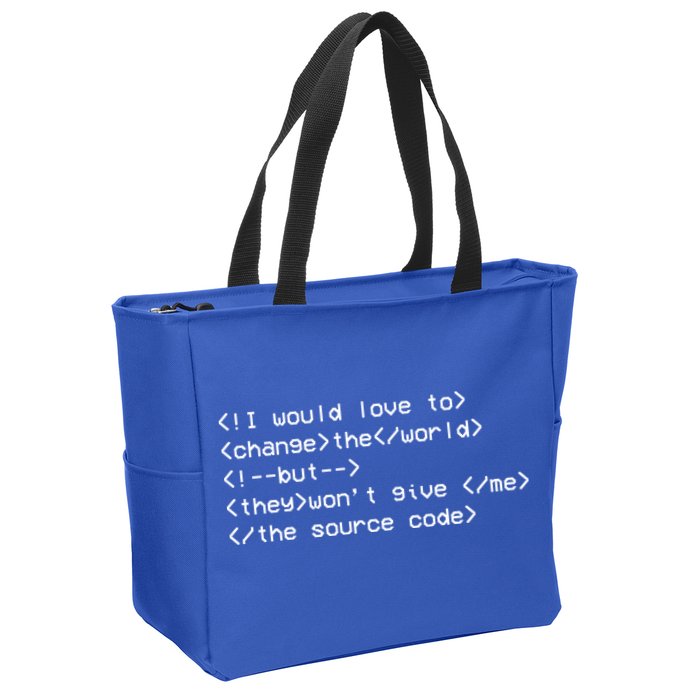 Funny Programmer Change The World Zip Tote Bag