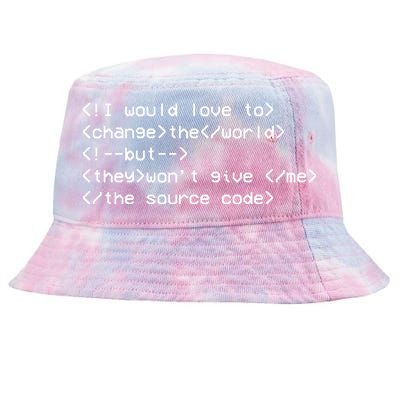 Funny Programmer Change The World Tie-Dyed Bucket Hat