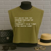 Funny Programmer Change The World Garment-Dyed Women's Muscle Tee