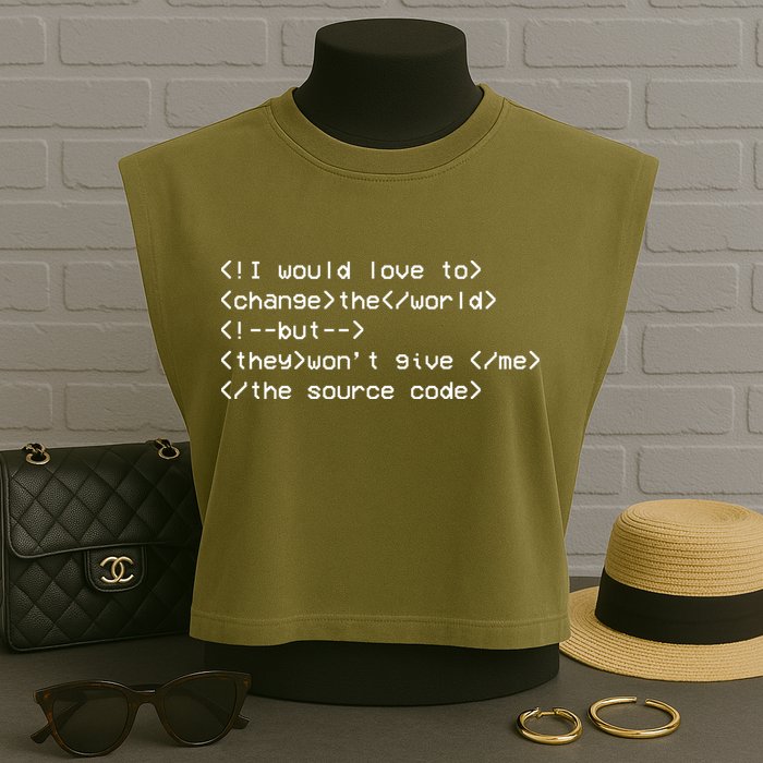 Funny Programmer Change The World Garment-Dyed Women's Muscle Tee