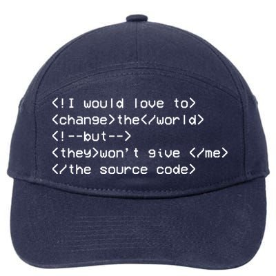 Funny Programmer Change The World 7-Panel Snapback Hat