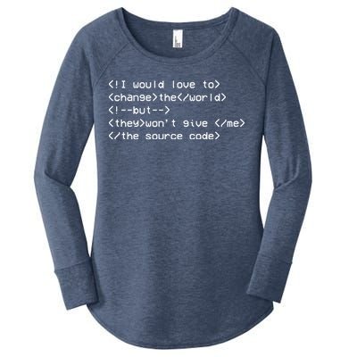 Funny Programmer Change The World Women's Perfect Tri Tunic Long Sleeve Shirt