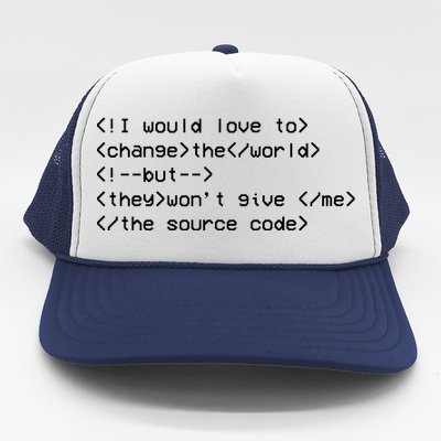 Funny Programmer Change The World Trucker Hat