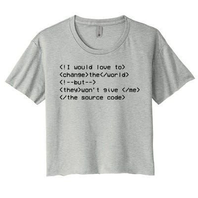 Funny Programmer Change The World Women's Crop Top Tee