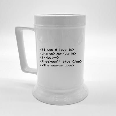 Funny Programmer Change The World Beer Stein