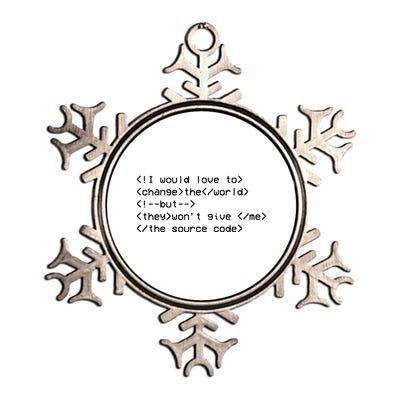 Funny Programmer Change The World Metallic Star Ornament