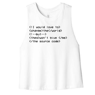 Funny Programmer Change The World Women's Racerback Cropped Tank