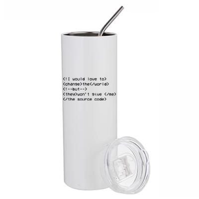 Funny Programmer Change The World Stainless Steel Tumbler