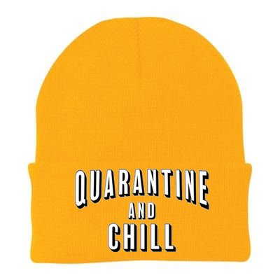 Funny Quarantine And Chill  Knit Cap Winter Beanie