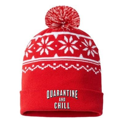 Funny Quarantine And Chill  USA-Made Snowflake Beanie