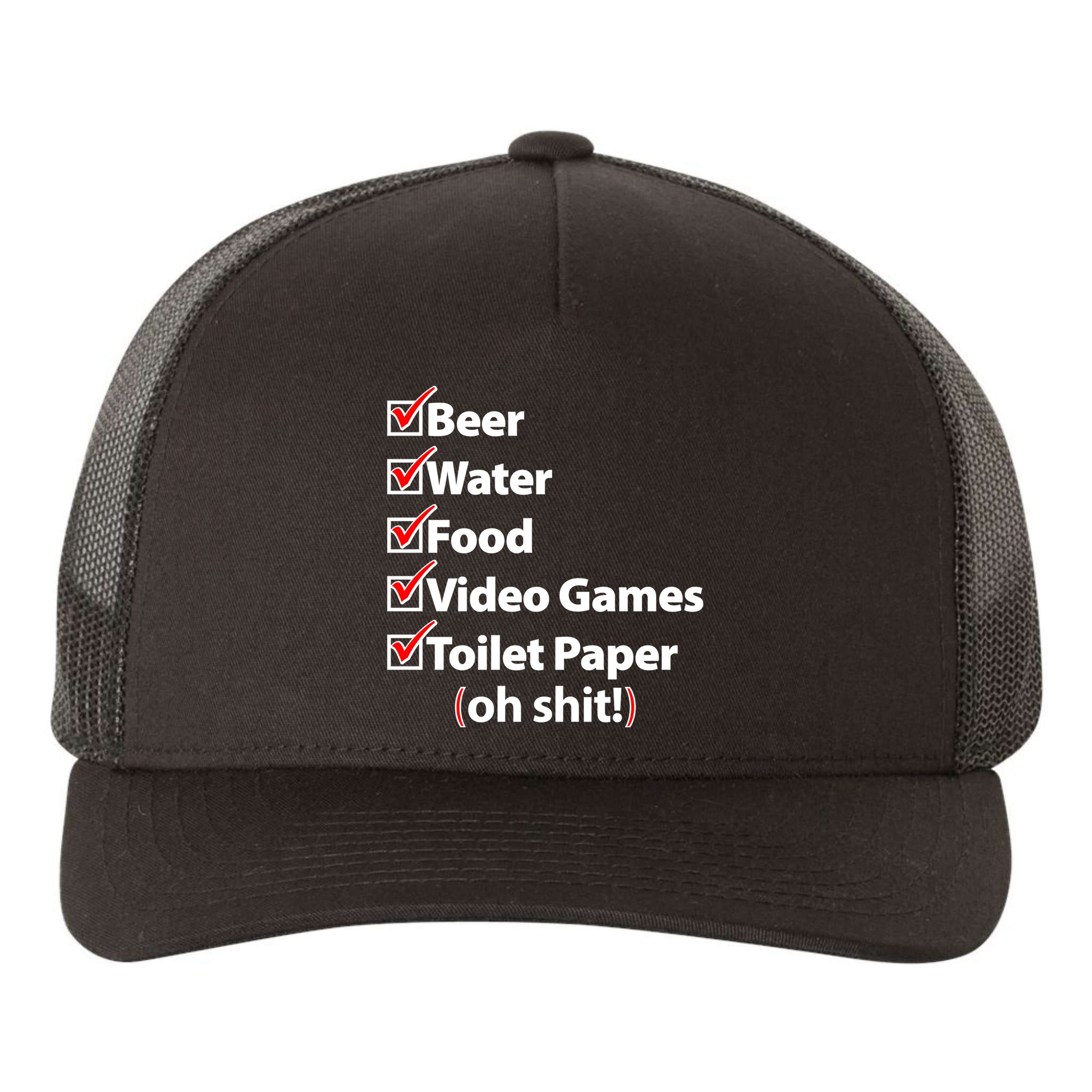 Funny Quarantine Check List Yupoong Adult 5-Panel Trucker Hat